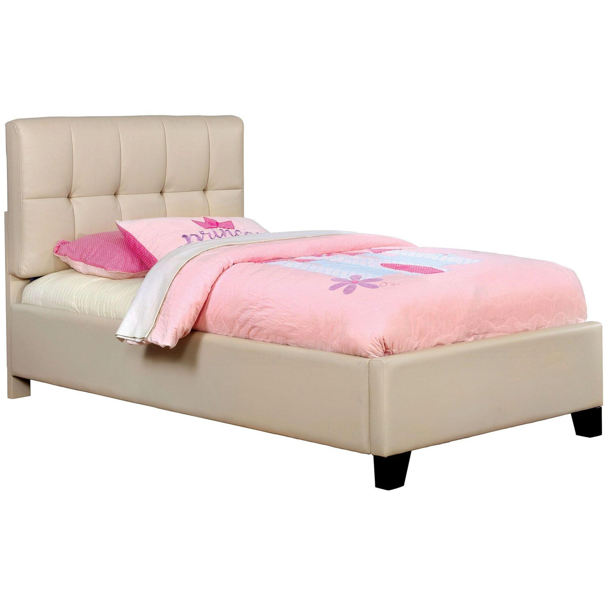 Furniture of America Cressida Twin Upholstered Panel Bed CM7725BG-T-BED IMAGE 1
