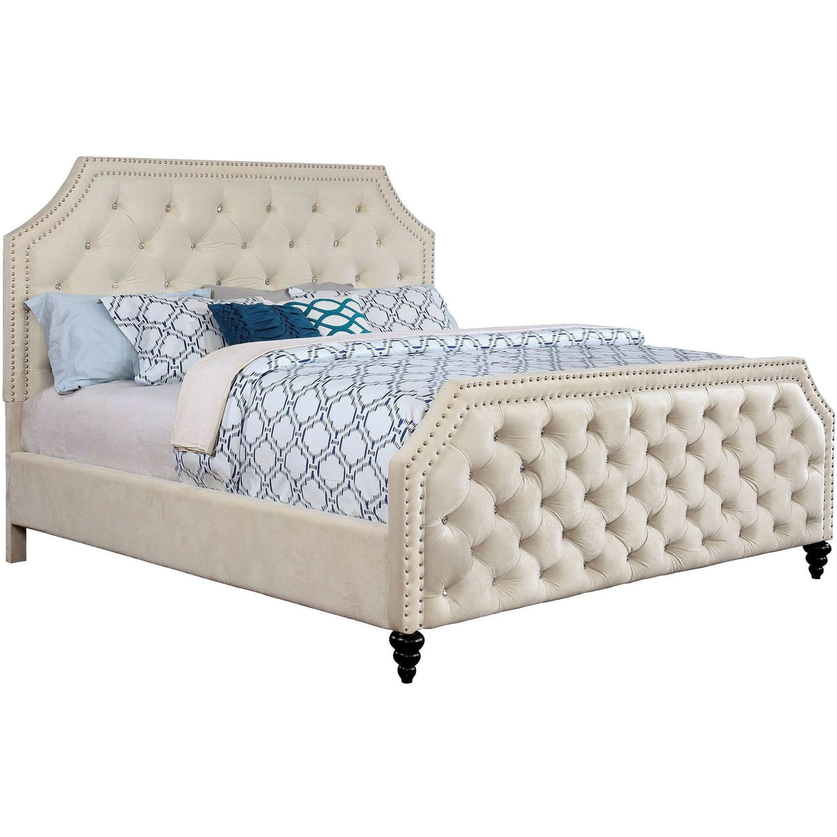 Furniture of America Claudine California King Upholstered Panel Bed CM7675CK-BED IMAGE 1