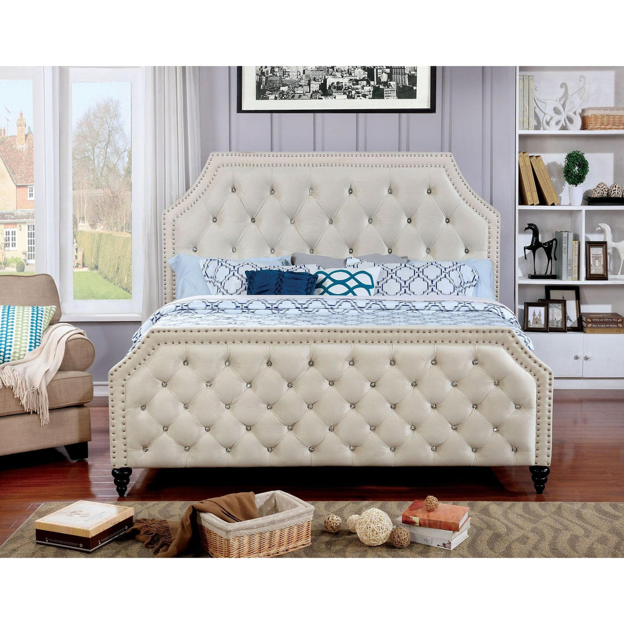 Furniture of America Claudine California King Upholstered Panel Bed CM7675CK-BED IMAGE 5