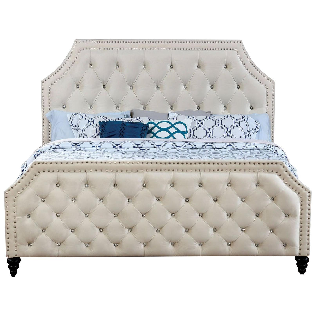 Furniture of America Claudine King Upholstered Panel Bed CM7675EK-BED IMAGE 2