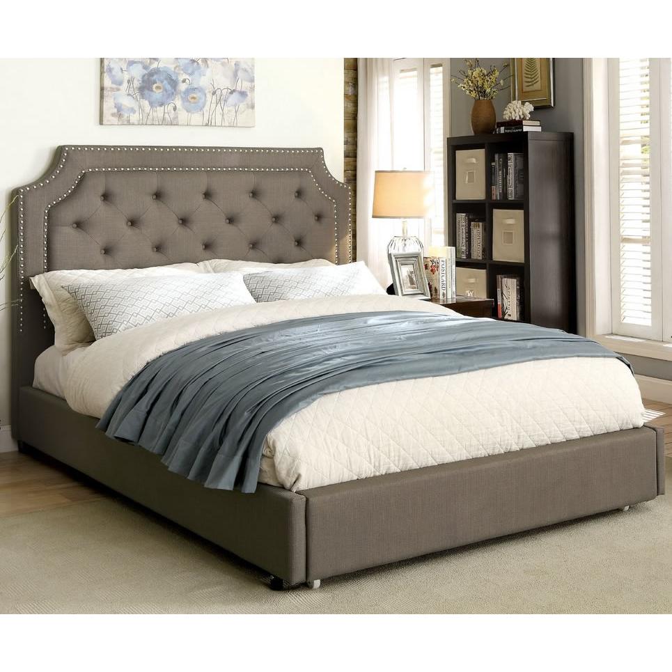 Furniture of America Orianna California King Upholstered Panel Bed CM7674CK-BED IMAGE 1