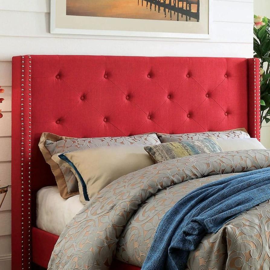 Furniture of America Anabelle California King Upholstered Panel Bed CM7677RD-CK-BED IMAGE 3