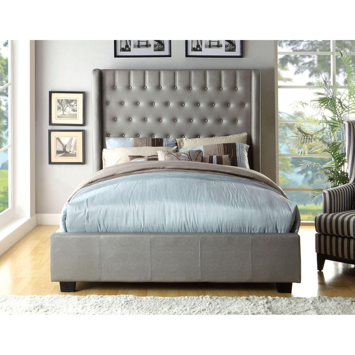 Furniture of America Mira King Upholstered Panel Bed CM7055EK-BED IMAGE 3