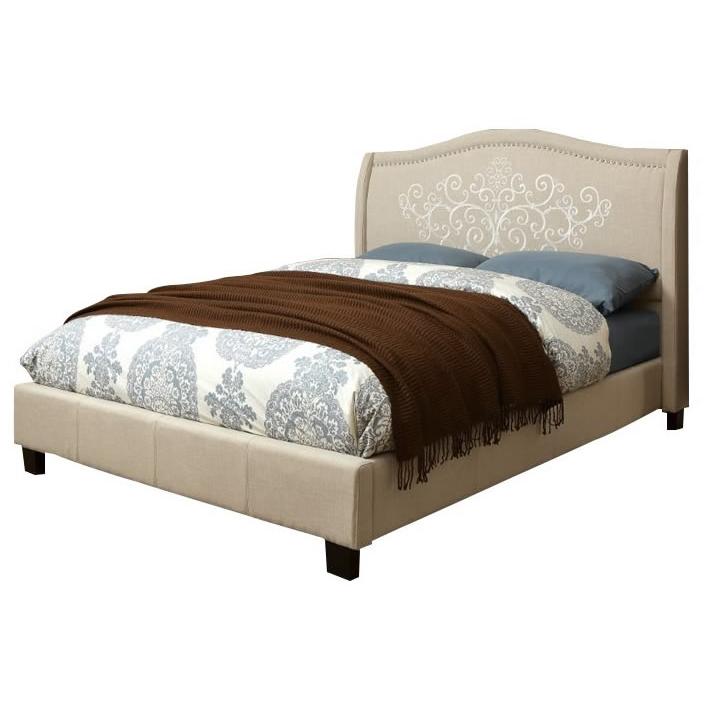 Furniture of America Karissa California King Upholstered Panel Bed CM7698CK-BED IMAGE 1