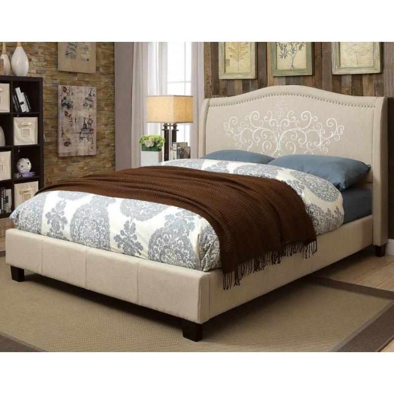 Furniture of America Karissa California King Upholstered Panel Bed CM7698CK-BED IMAGE 2