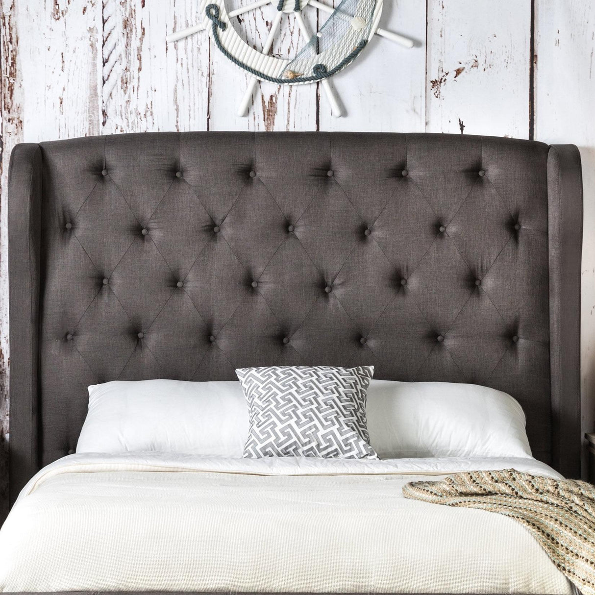 Furniture of America Fontes King Upholstered Panel Bed CM7050GY-EK-BED IMAGE 5