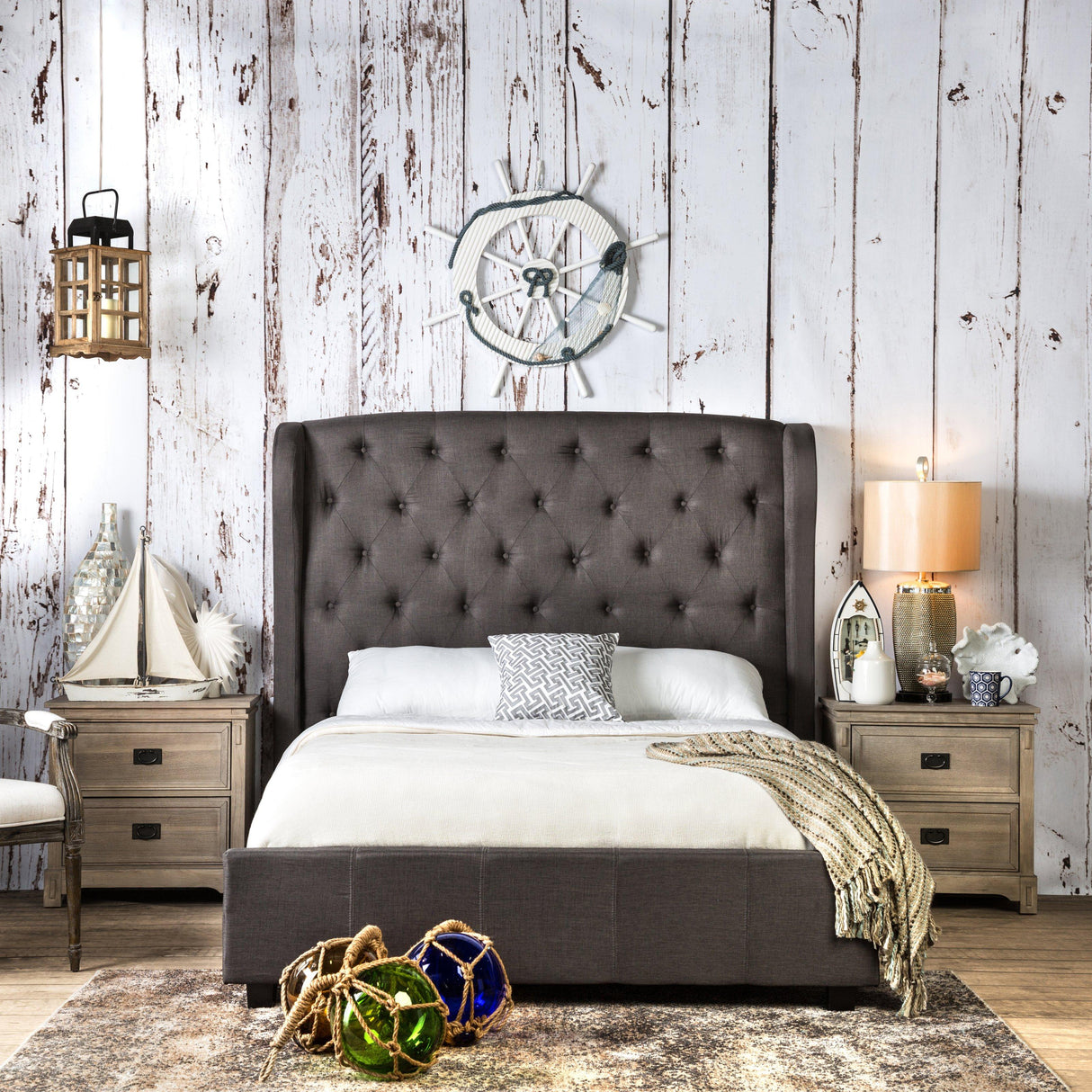 Furniture of America Fontes King Upholstered Panel Bed CM7050GY-EK-BED IMAGE 8