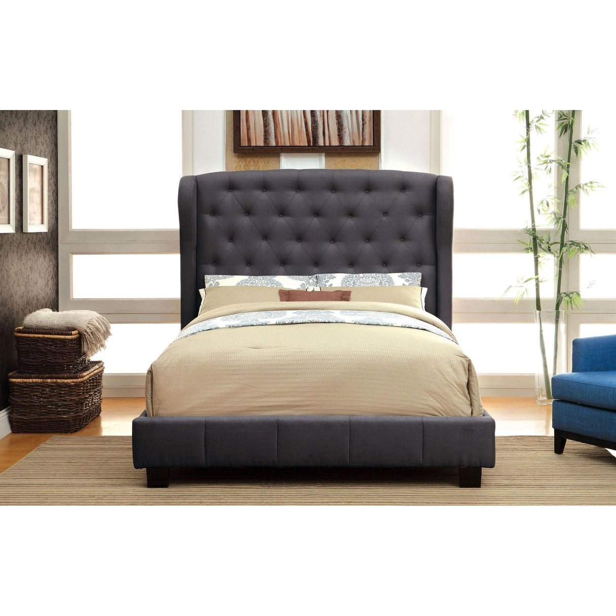 Furniture of America Fontes King Upholstered Panel Bed CM7050GY-EK-BED IMAGE 9