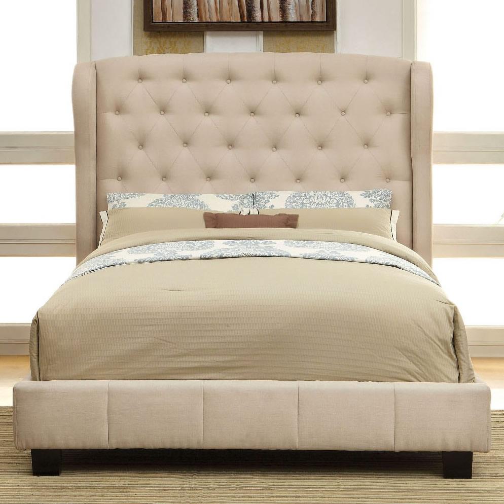 Furniture of America Fontes Queen Upholstered Panel Bed CM7050IV-Q-BED IMAGE 1