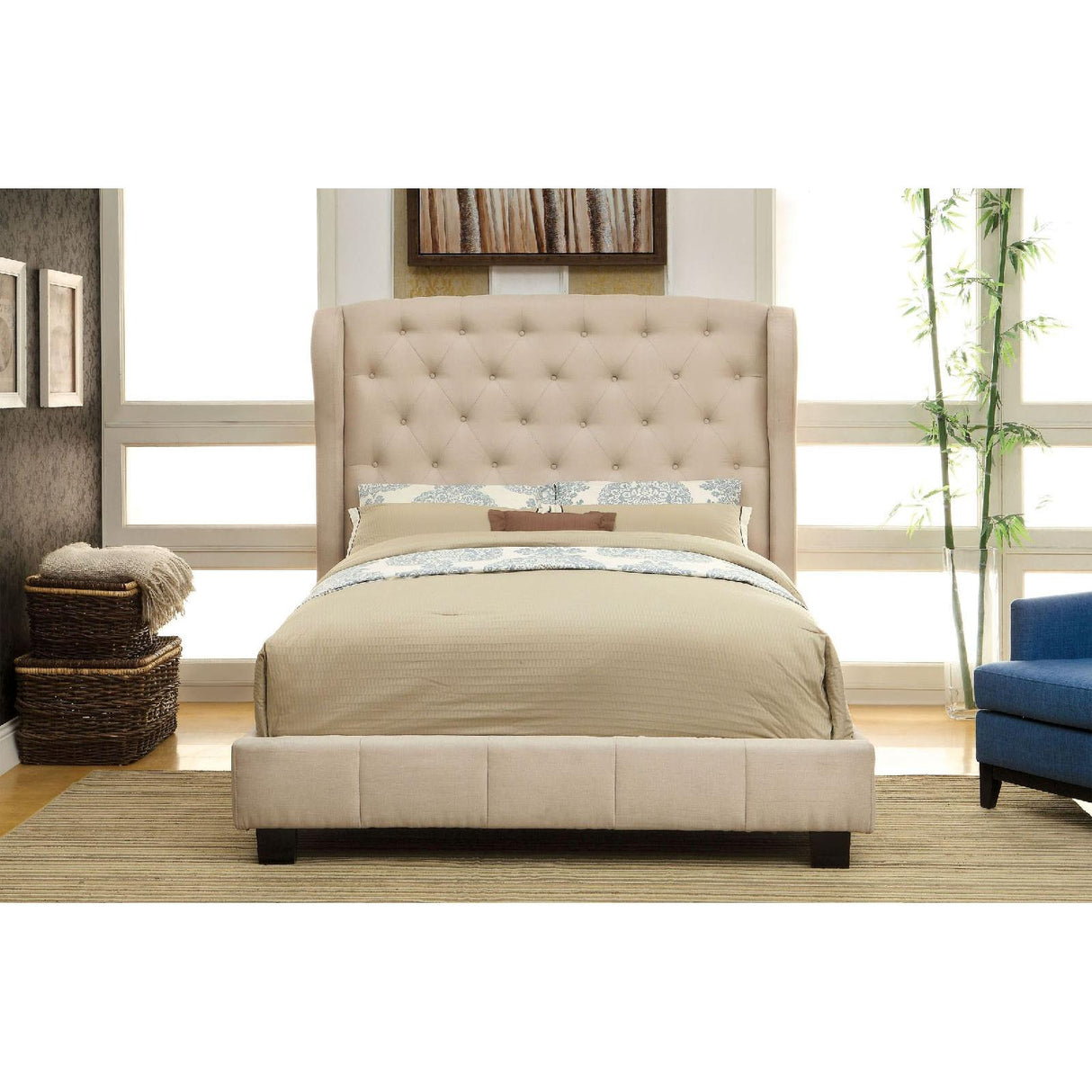 Furniture of America Fontes Queen Upholstered Panel Bed CM7050IV-Q-BED IMAGE 7