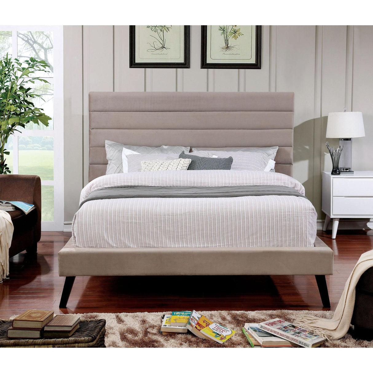 Furniture of America Janis King Upholstered Panel Bed CM7676EK-BED IMAGE 3