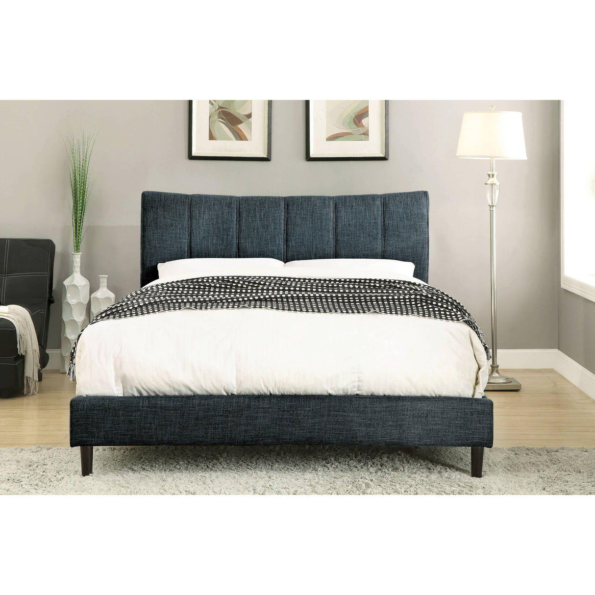 Furniture of America Ennis King Upholstered Panel Bed CM7678BL-EK-BED IMAGE 3