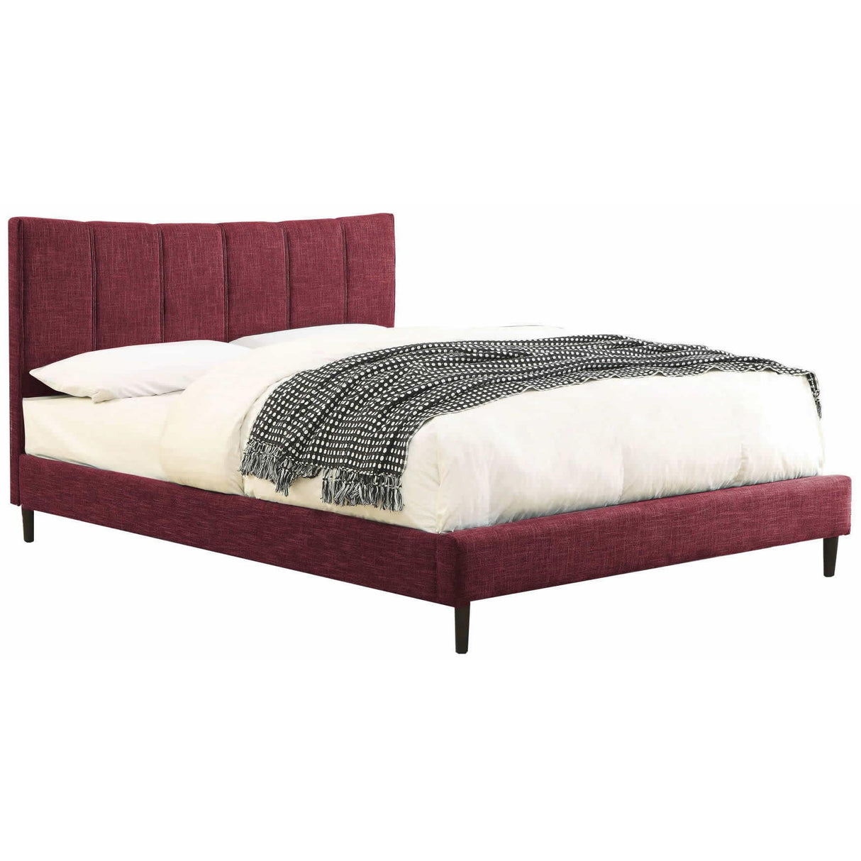 Furniture of America Ennis California King Upholstered Panel Bed CM7678RD-CK-BED IMAGE 2