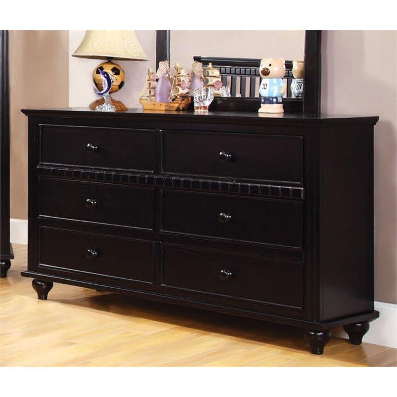 Furniture of America Caspian 6-Drawer Kids Dresser CM7920BK-D IMAGE 1