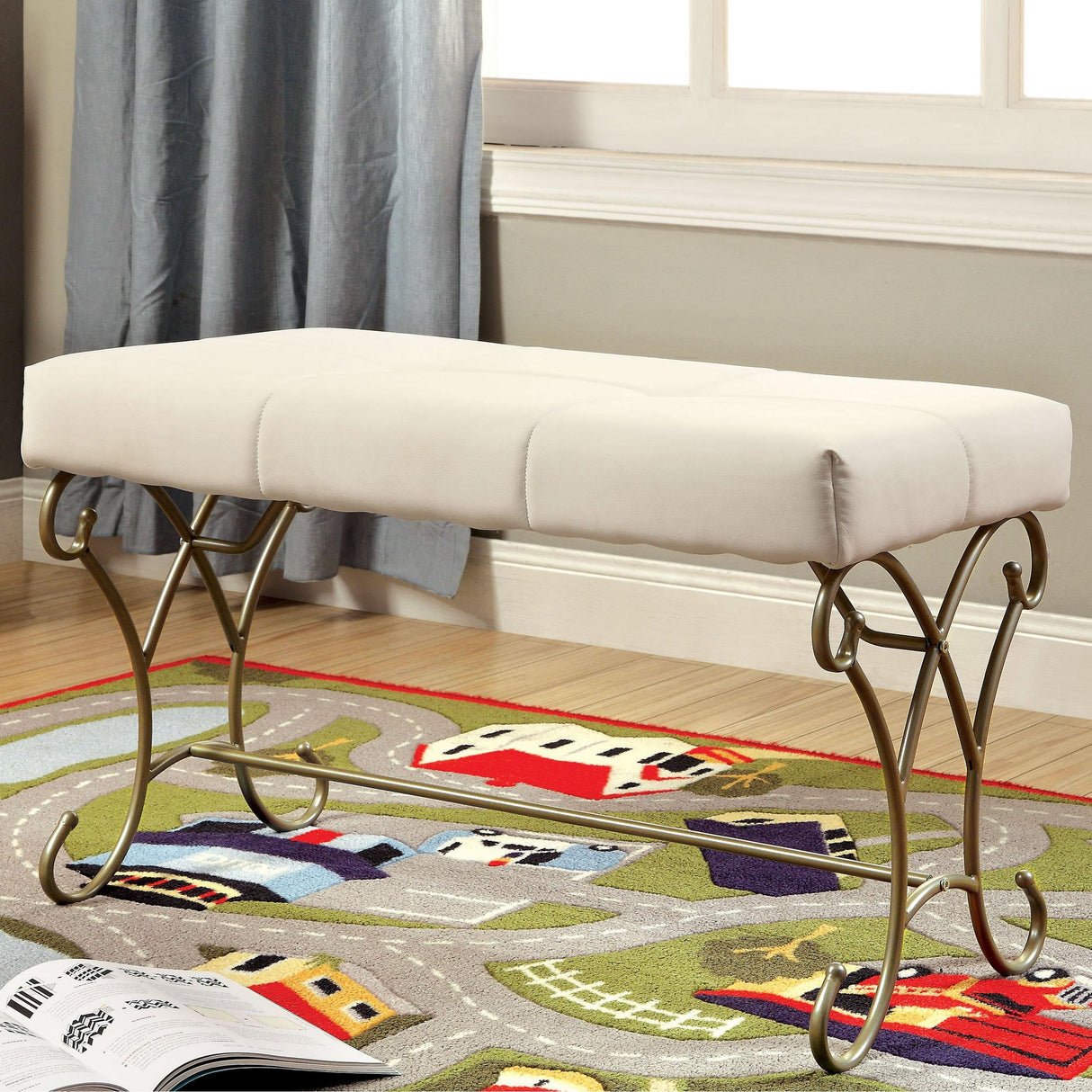 Furniture of America Kids Seating Bench CM7705CPN-BN IMAGE 1