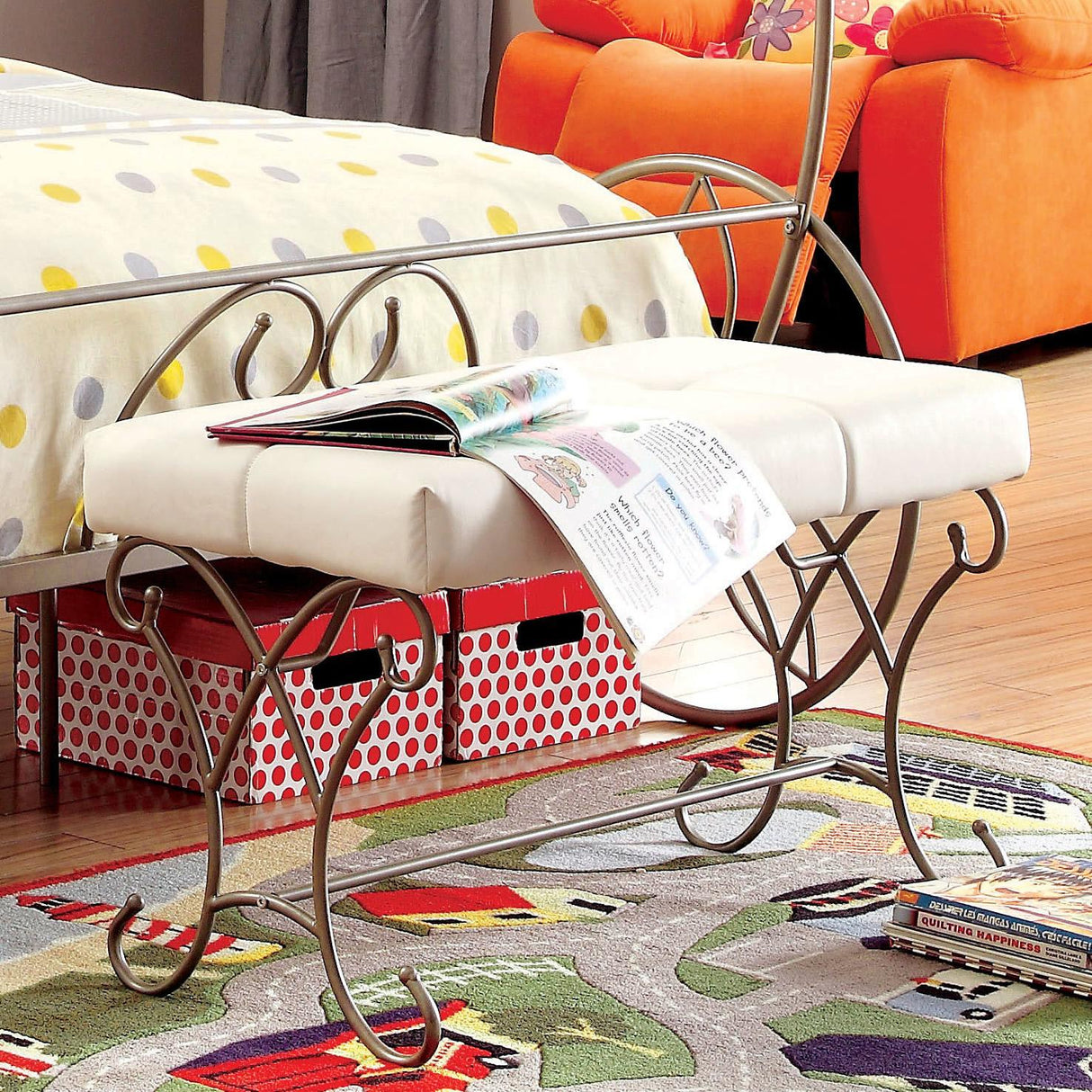 Furniture of America Kids Seating Bench CM7705CPN-BN IMAGE 2