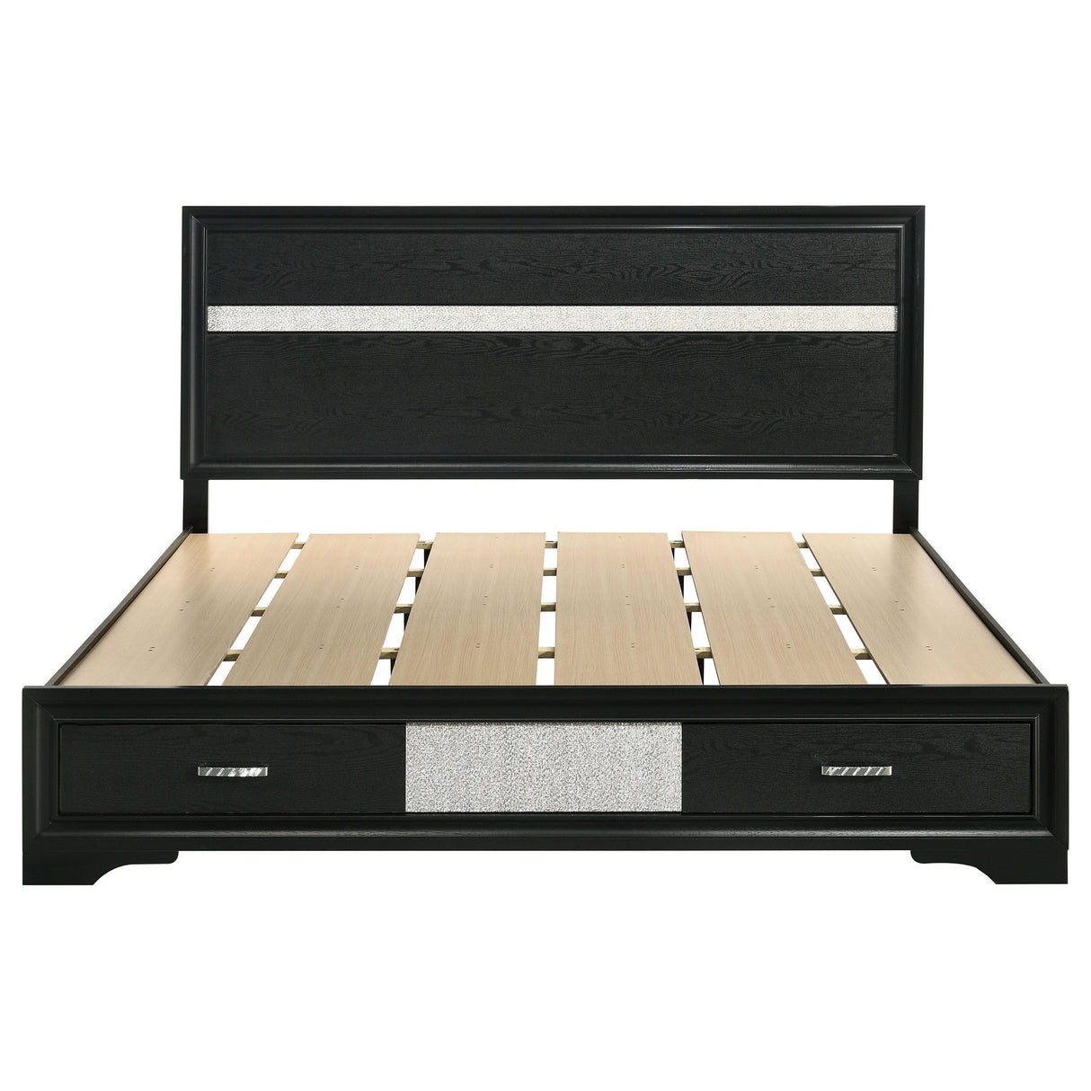 Coaster Furniture Miranda 206361KW 51-inch Wood California King Storage Panel Bed - Black IMAGE 3