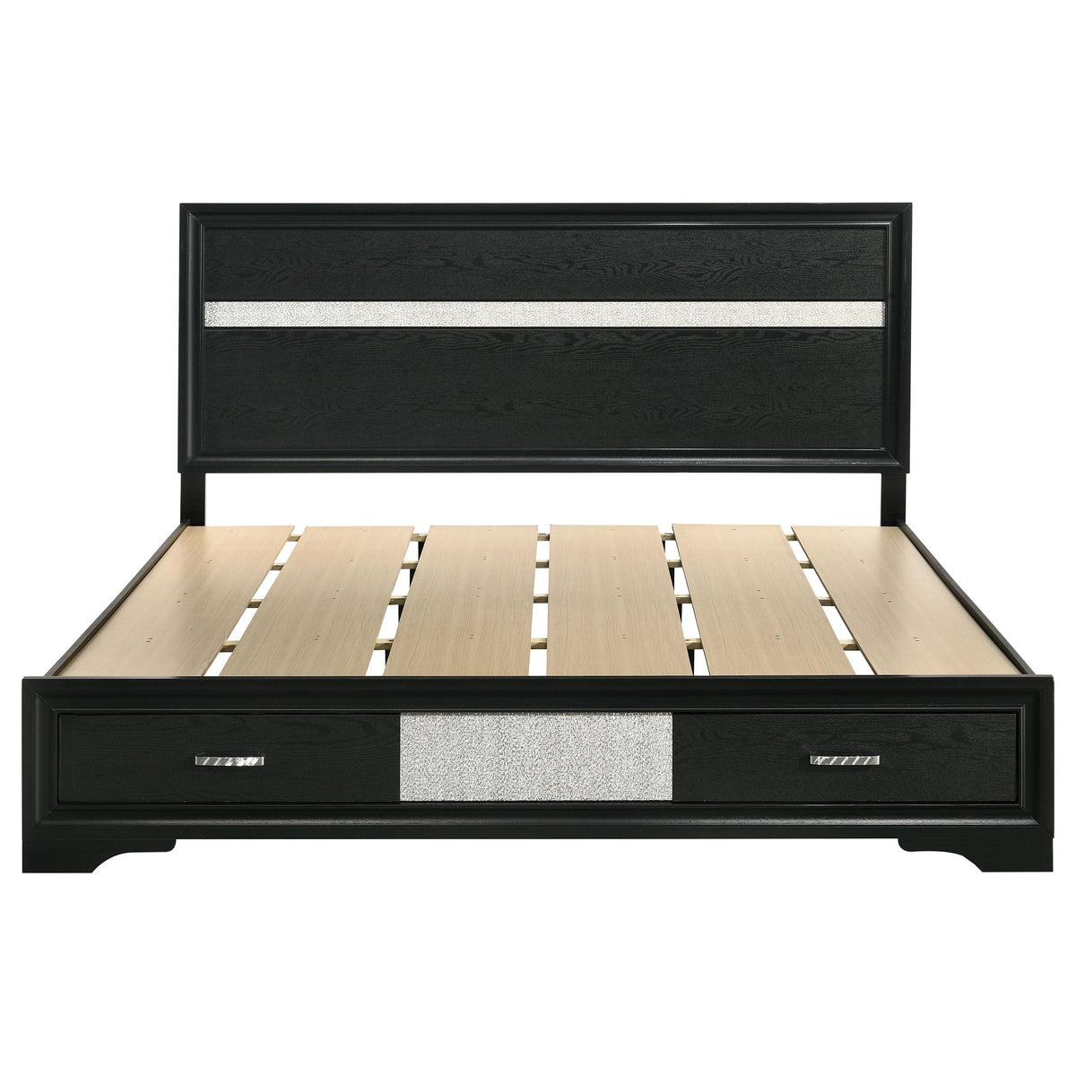 Coaster Furniture Miranda 206361KW 51-inch Wood California King Storage Panel Bed - Black IMAGE 3
