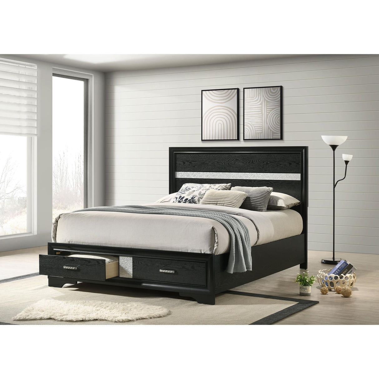 Coaster Furniture Miranda 206361Q 51-inch Wood Queen Storage Panel Bed - Black IMAGE 6