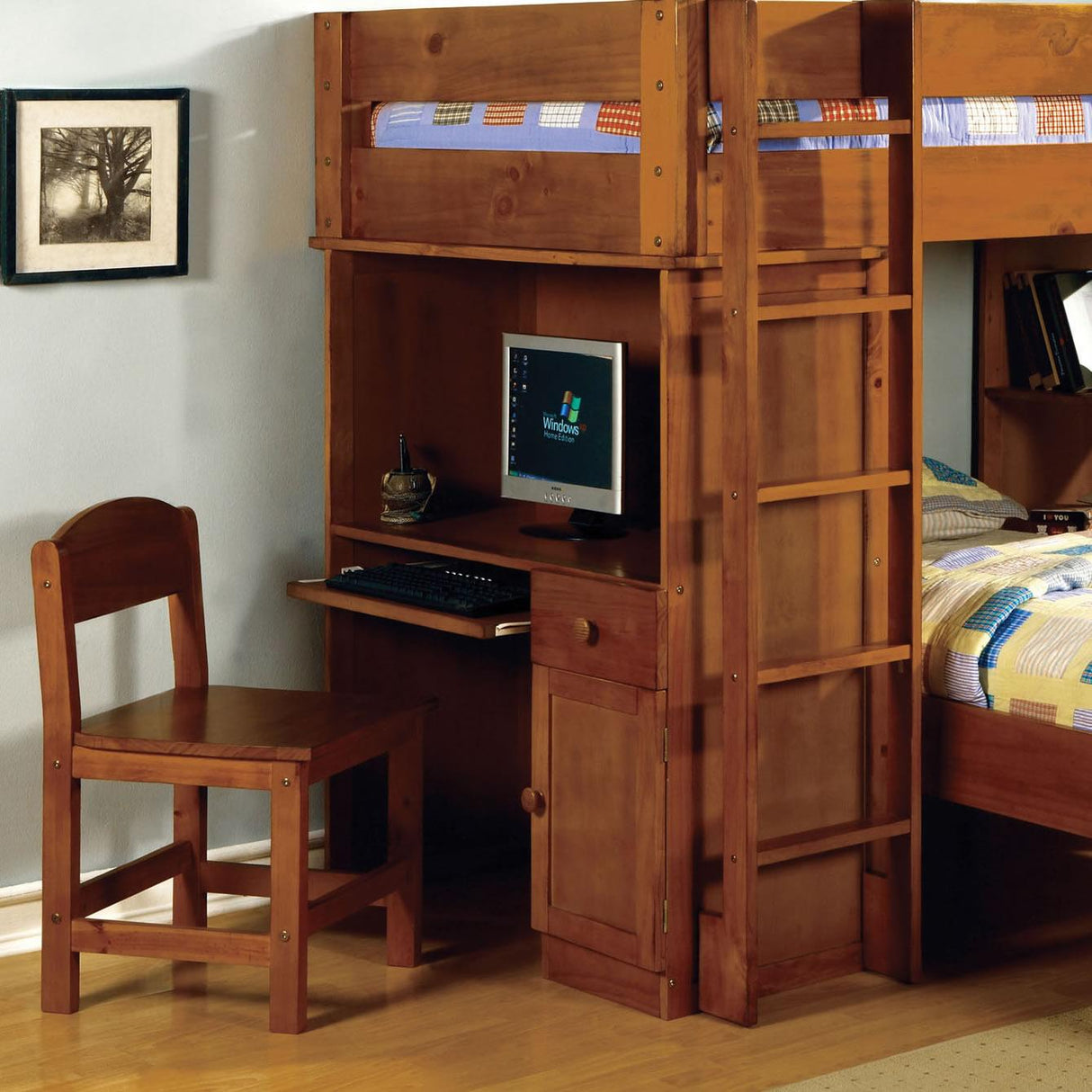 Furniture of America Kids Beds Loft Bed CM-BK529-OAK-SET IMAGE 2