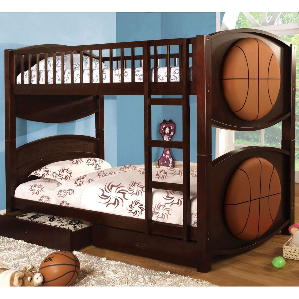 Furniture of America Kids Beds Bunk Bed CM-BK065-BSKT-T-BED IMAGE 1