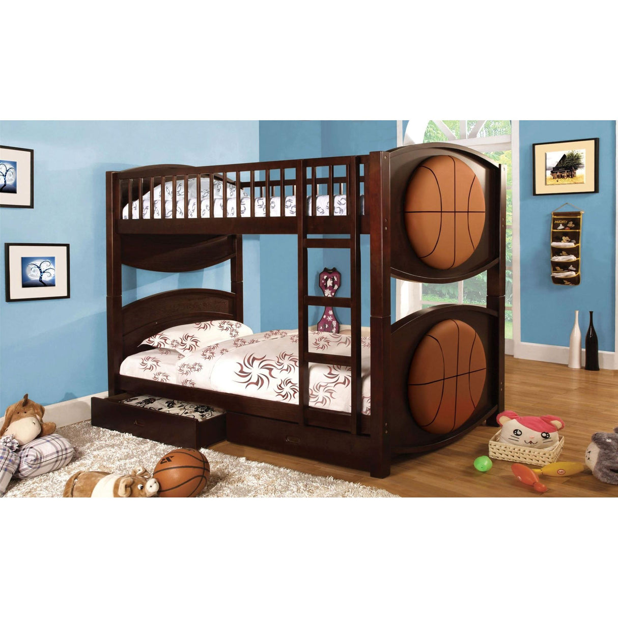 Furniture of America Kids Beds Bunk Bed CM-BK065-BSKT-T-BED IMAGE 2