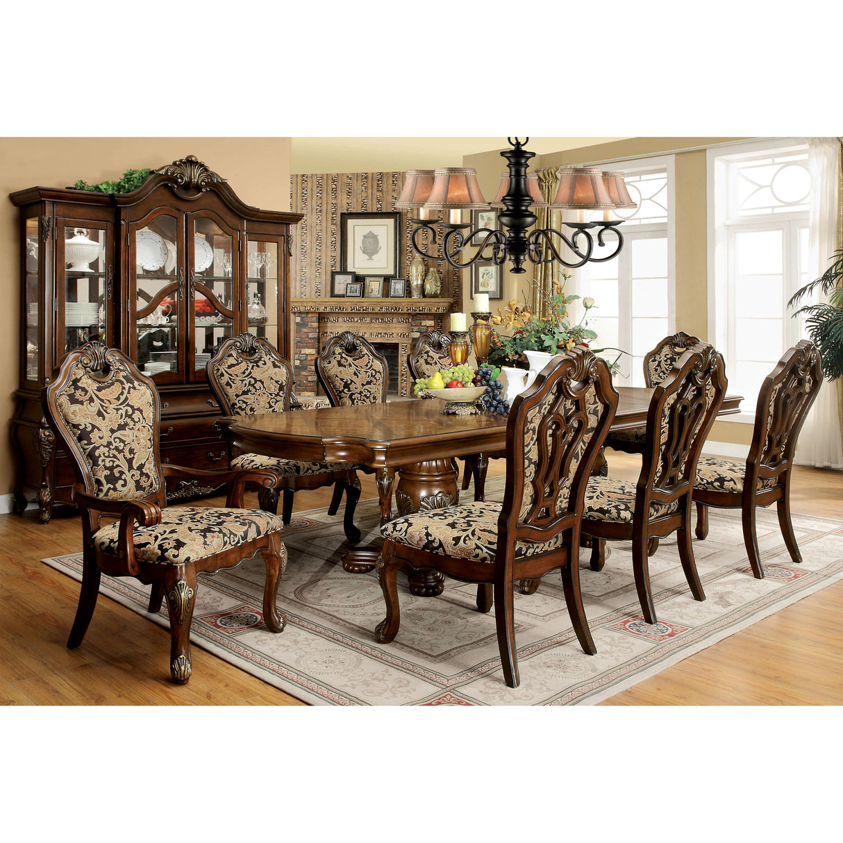 Furniture of America Vicente Dining Table with Pedestal Base CM3243T-TABLE IMAGE 5