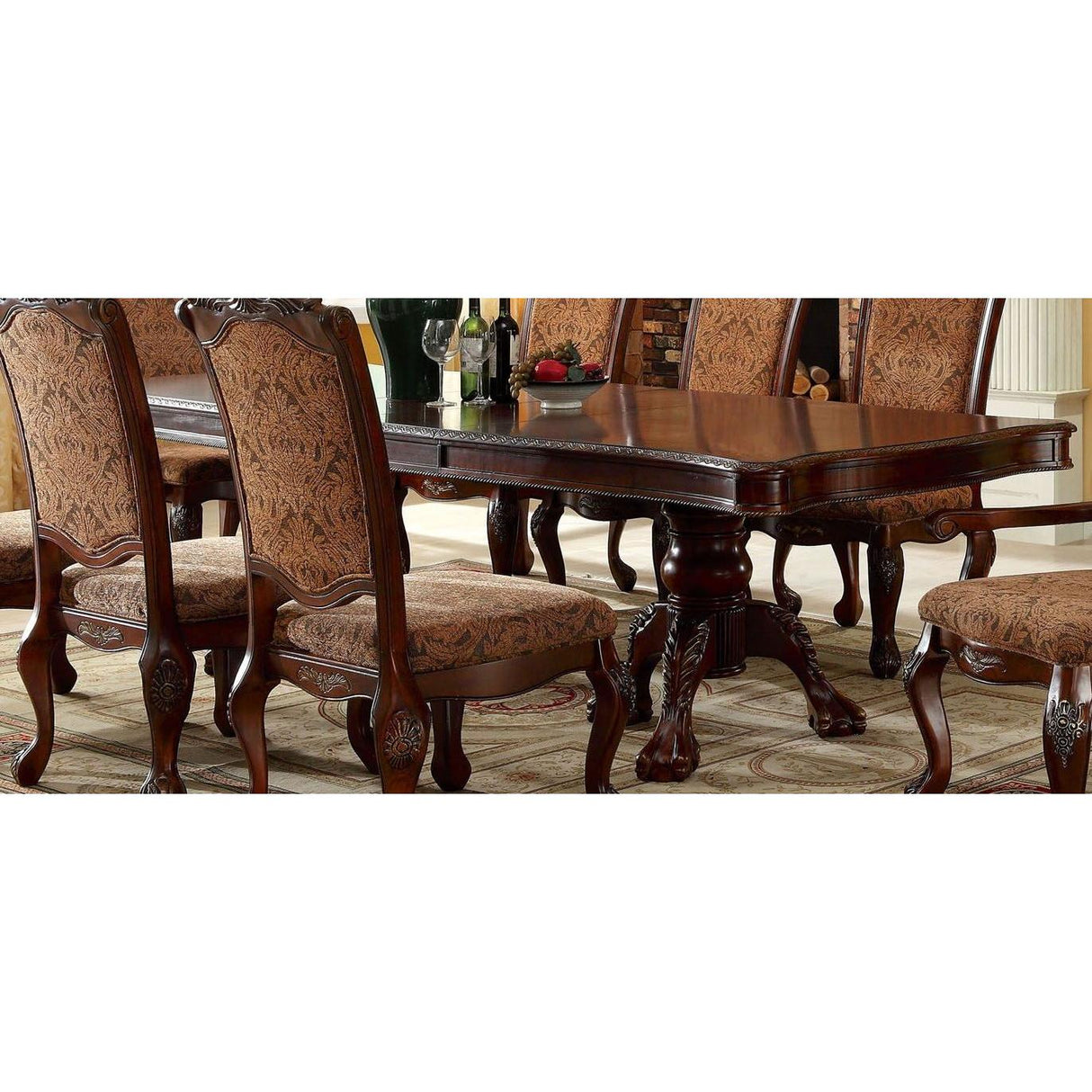 Furniture of America Cromwell Dining Table with Pedestal Base CM3103T-TABLE IMAGE 3