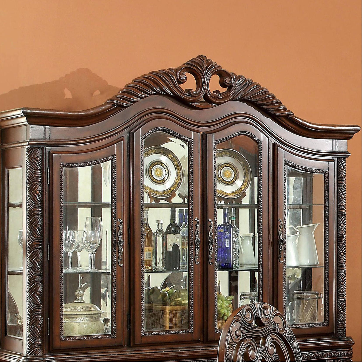 Furniture of America Wyndmere 2 pc China Cabinet CM3186CH-HB IMAGE 3