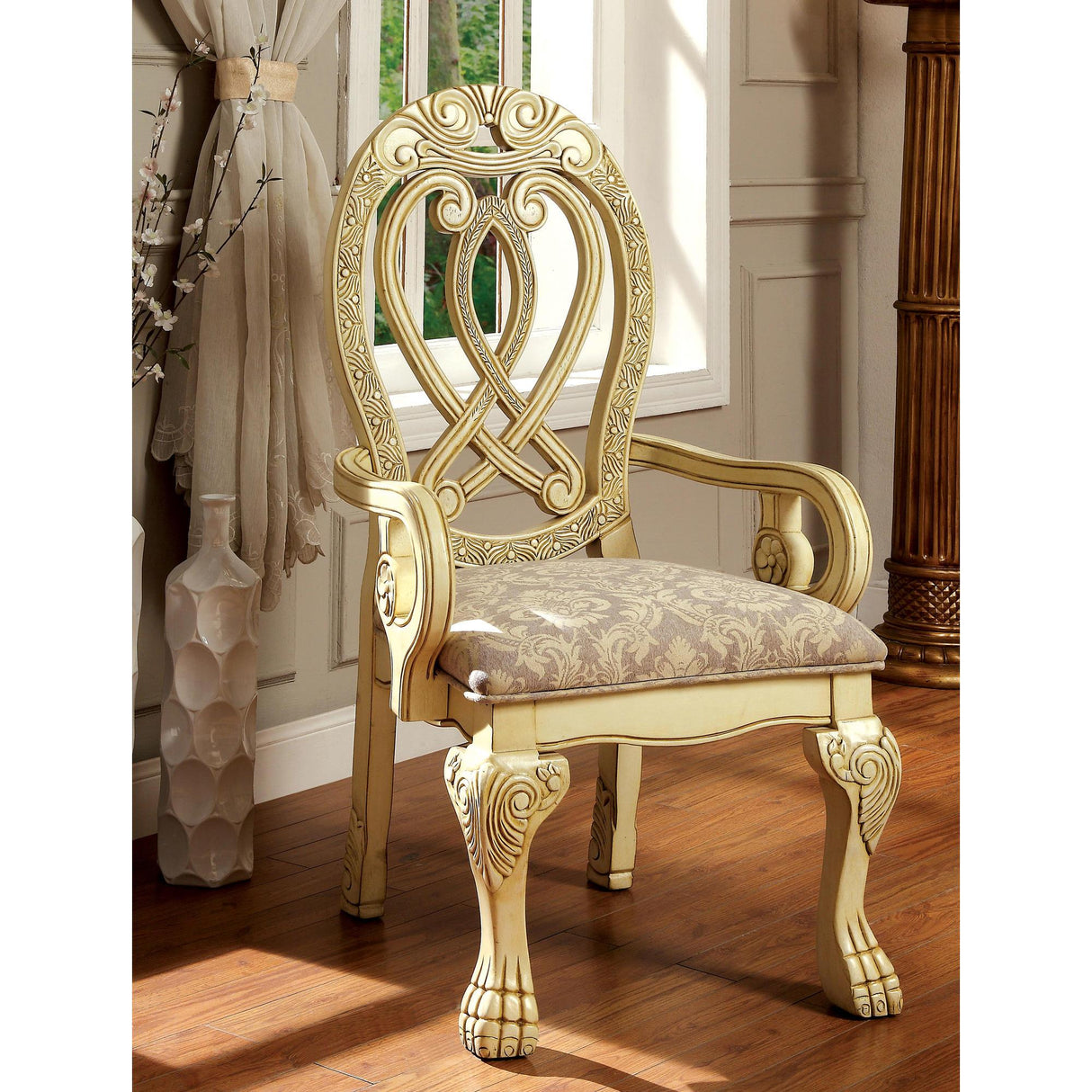 Furniture of America Wyndmere Arm Chair CM3186WH-AC-2PK IMAGE 3
