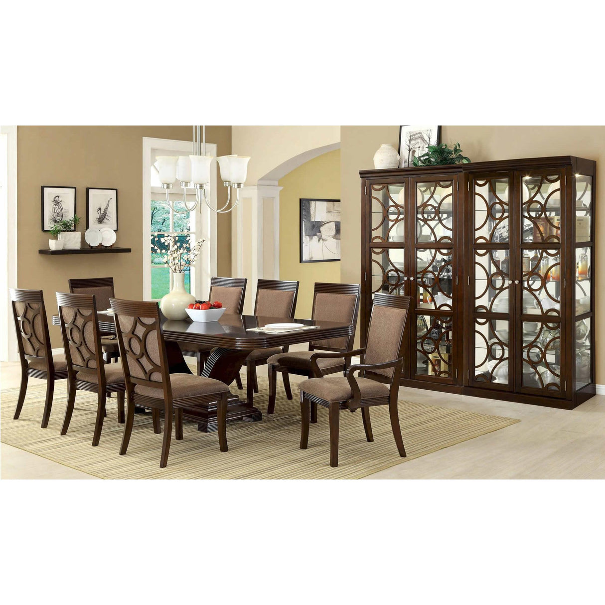 Furniture of America Woodmont Dining Table with Pedestal Base CM3663T-TABLE IMAGE 6