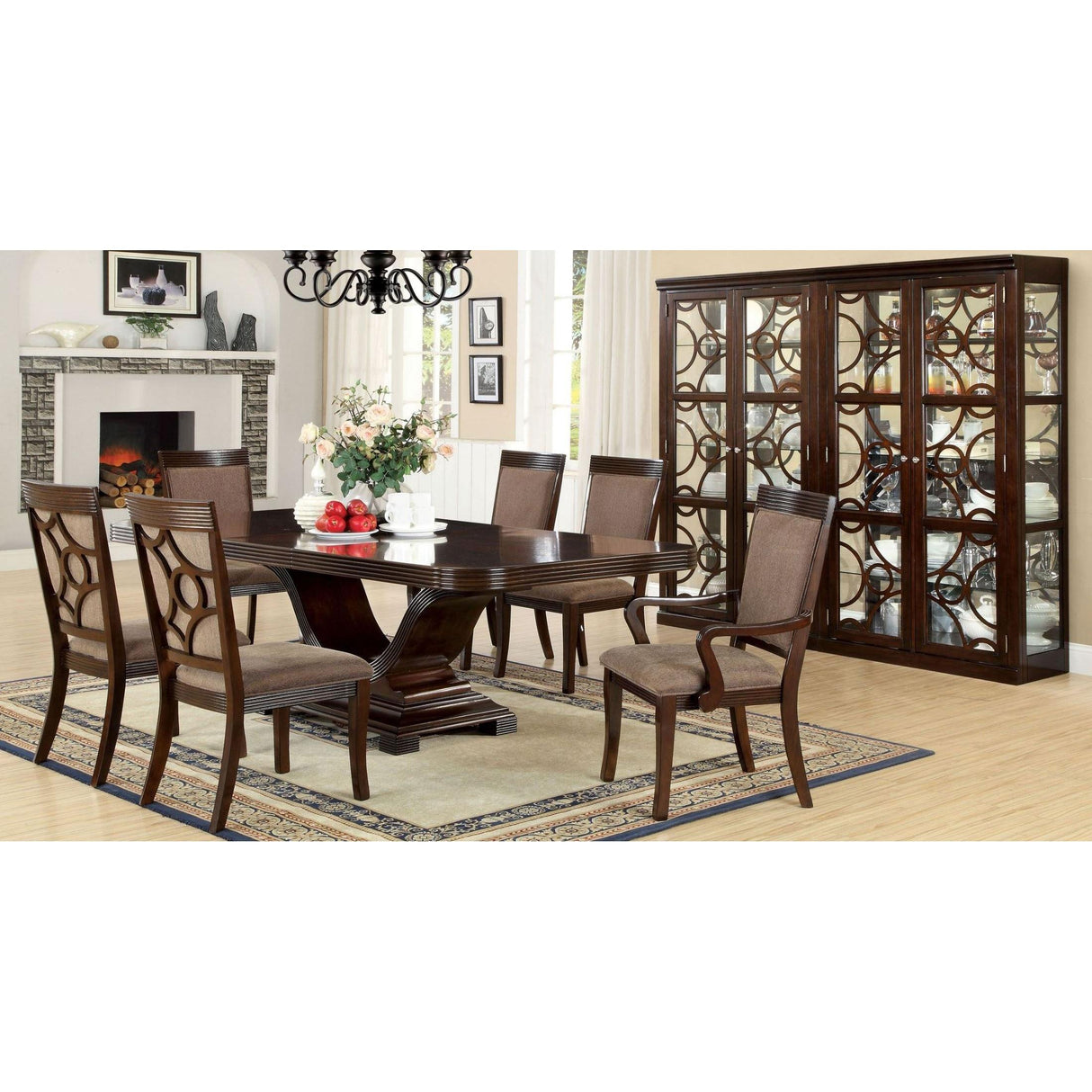 Furniture of America Woodmont Dining Table with Pedestal Base CM3663T-TABLE IMAGE 7