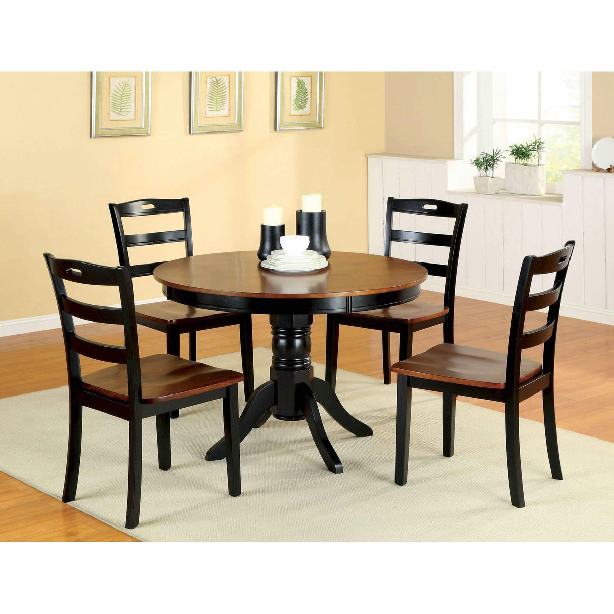 Furniture of America Round Johnstown Dining Table with Pedestal Base CM3027RT IMAGE 4