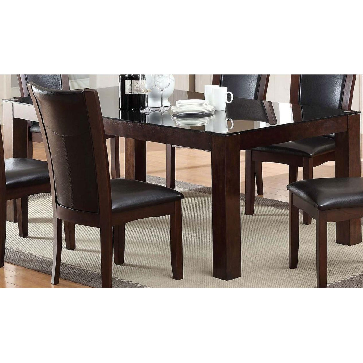 Furniture of America Astoria I Dining Table with Glass Top CM3062T-TABLE IMAGE 2