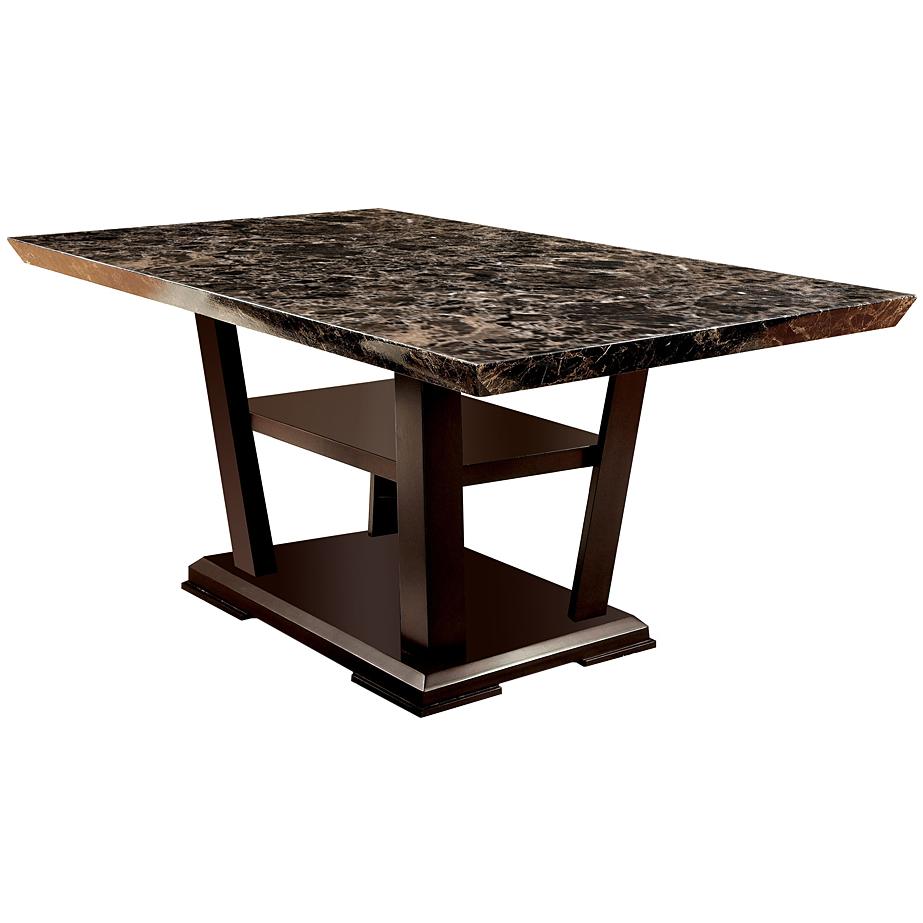 Furniture of America Clayton I Dining Table with Marble Top & Pedestal Base CM3933T-TABLE IMAGE 1