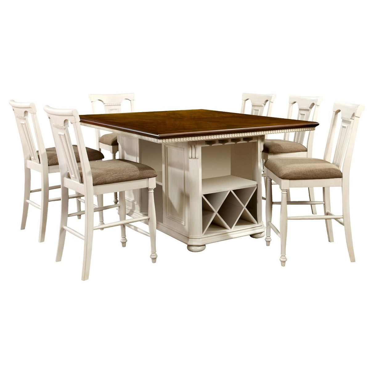 Furniture of America Sabrina CM3199WC-PT Counter Height Table IMAGE 6