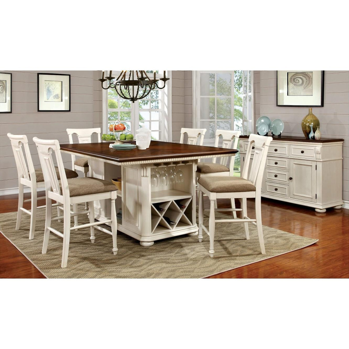 Furniture of America Sabrina CM3199WC-PT Counter Height Table IMAGE 7