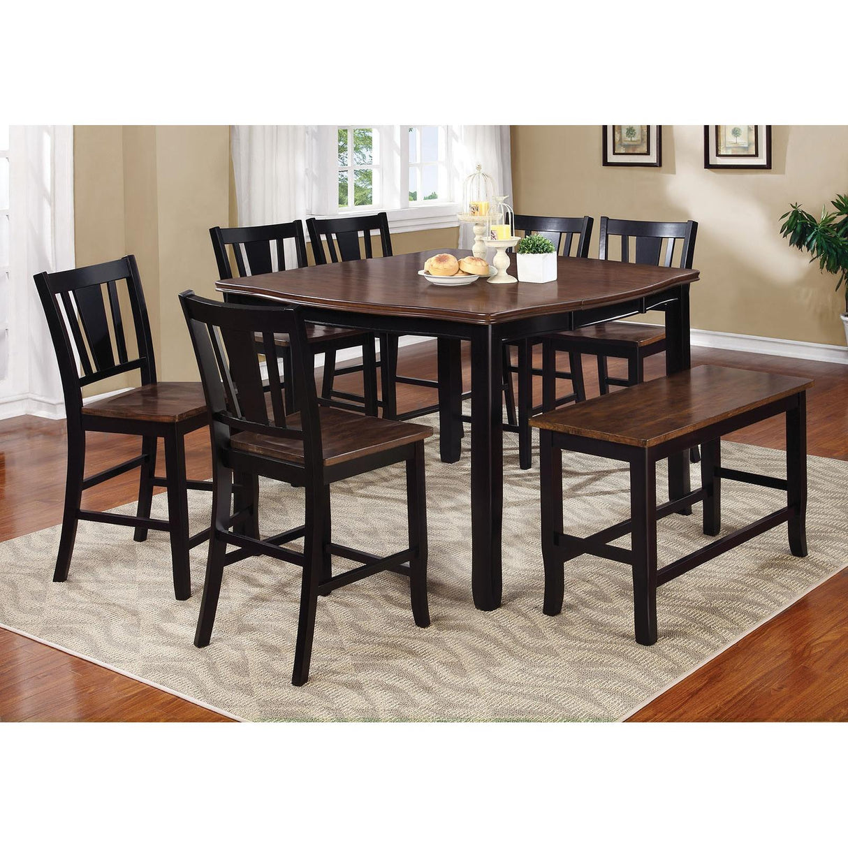 Furniture of America Dover Counter Height Bench CM3326BC-PBN IMAGE 4