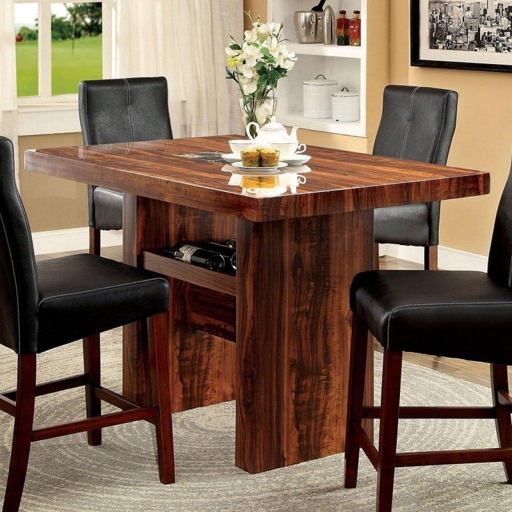 Furniture of America Bonneville II Counter Height Dining Table with Pedestal Base CM3824PT-TABLE IMAGE 4