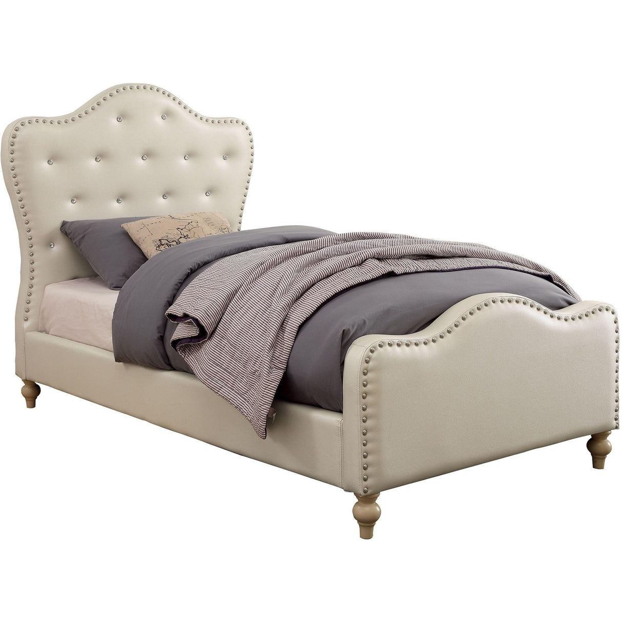 Furniture of America Sugar Twin Panel Bed CM7884IV-T-BED IMAGE 1