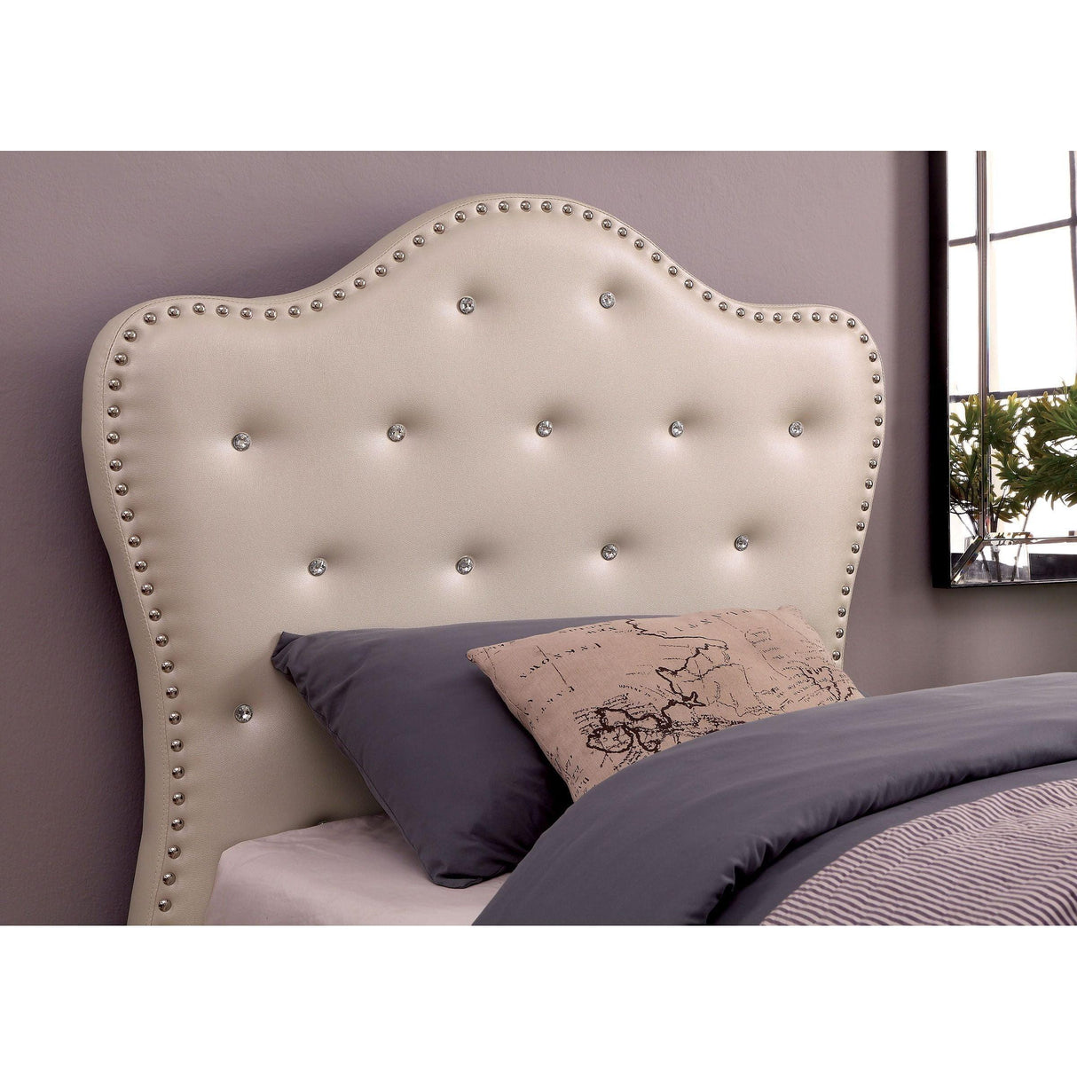 Furniture of America Sugar Twin Panel Bed CM7884IV-T-BED IMAGE 2