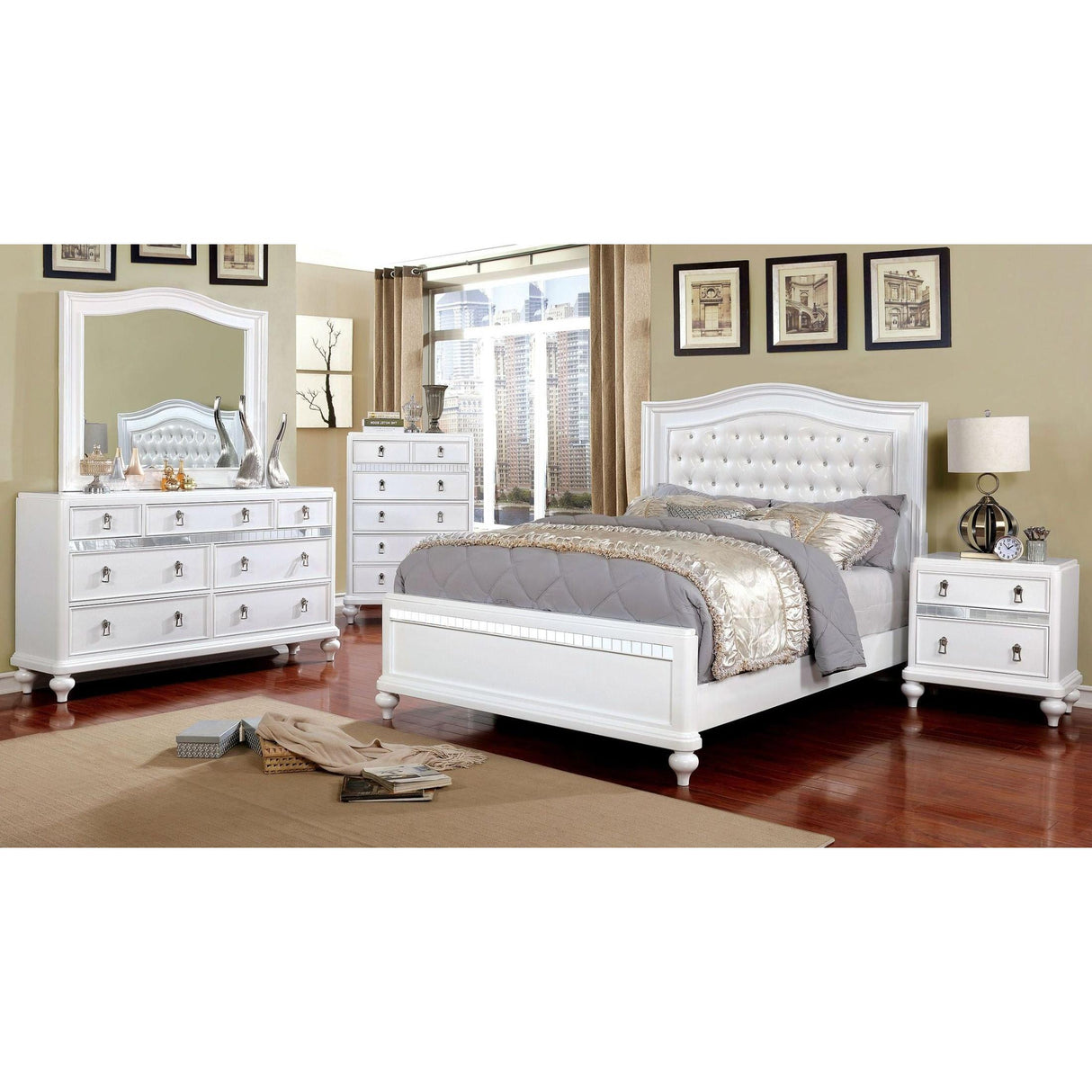 Furniture of America Ariston Queen Panel Bed CM7171WH-Q-BED IMAGE 4