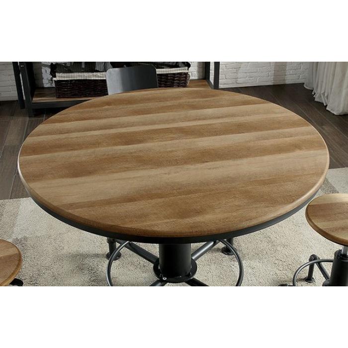 Furniture of America Round Fran Dining Table with Pedestal Base CM3373RT-TABLE IMAGE 4
