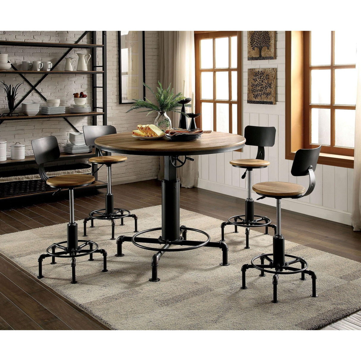 Furniture of America Round Fran Dining Table with Pedestal Base CM3373RT-TABLE IMAGE 8