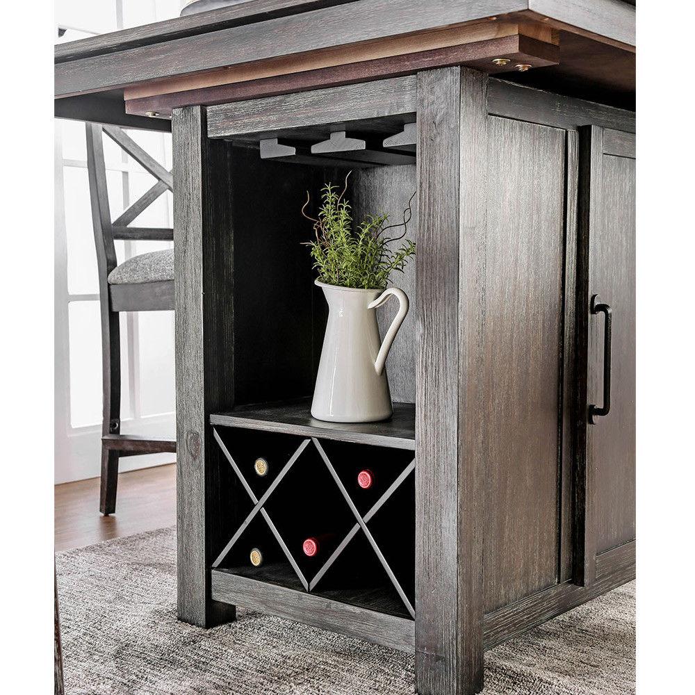Furniture of America Faulkton Counter Height Dining Table with Pedestal Base CM3391PT-TABLE IMAGE 2
