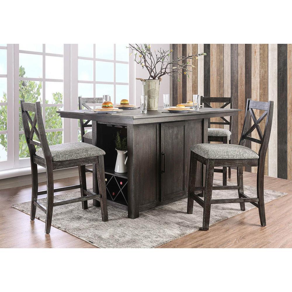 Furniture of America Faulkton Counter Height Dining Table with Pedestal Base CM3391PT-TABLE IMAGE 5