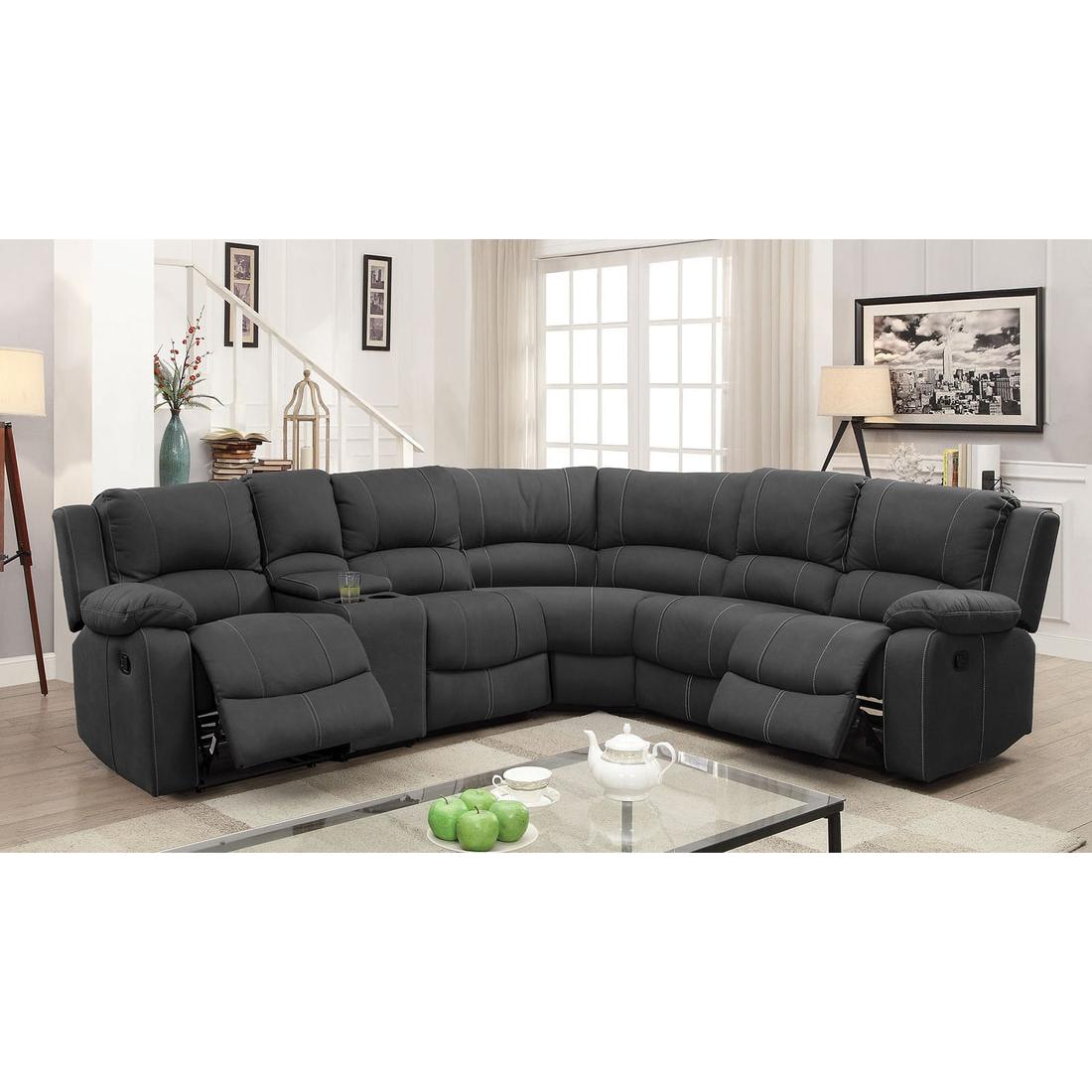 Furniture of America Monique Reclining Fabric 3 pc Sectional CM6519-SECT-CT IMAGE 1
