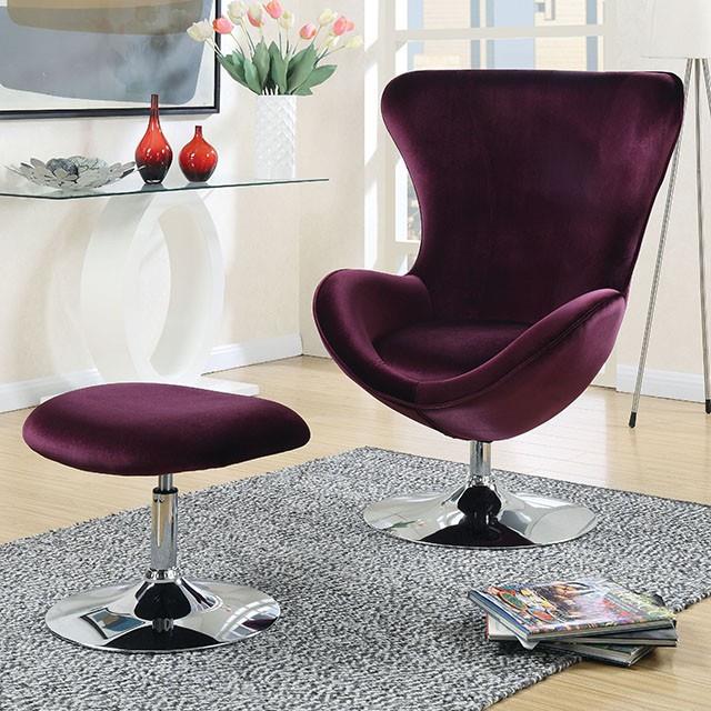 Furniture of America Eloise CM-AC6841 Chair w/ Ottoman IMAGE 1
