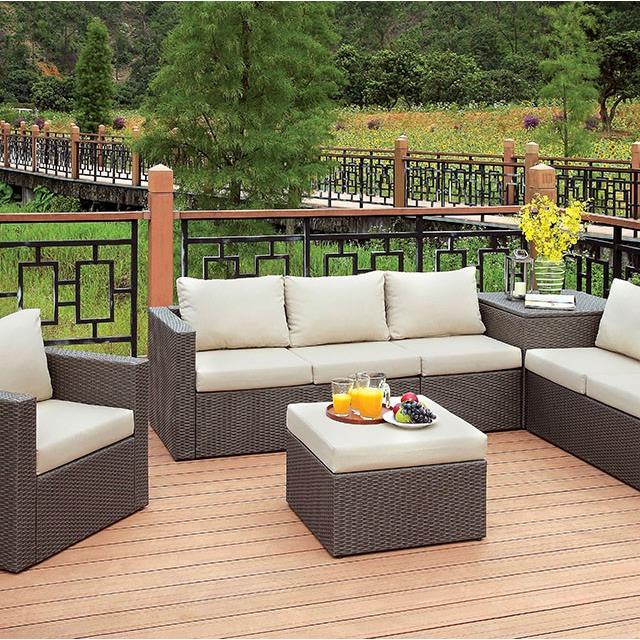 Furniture of America Davina CM-OS1818-SET Patio Sectional w/ Ottoman & Storage IMAGE 6