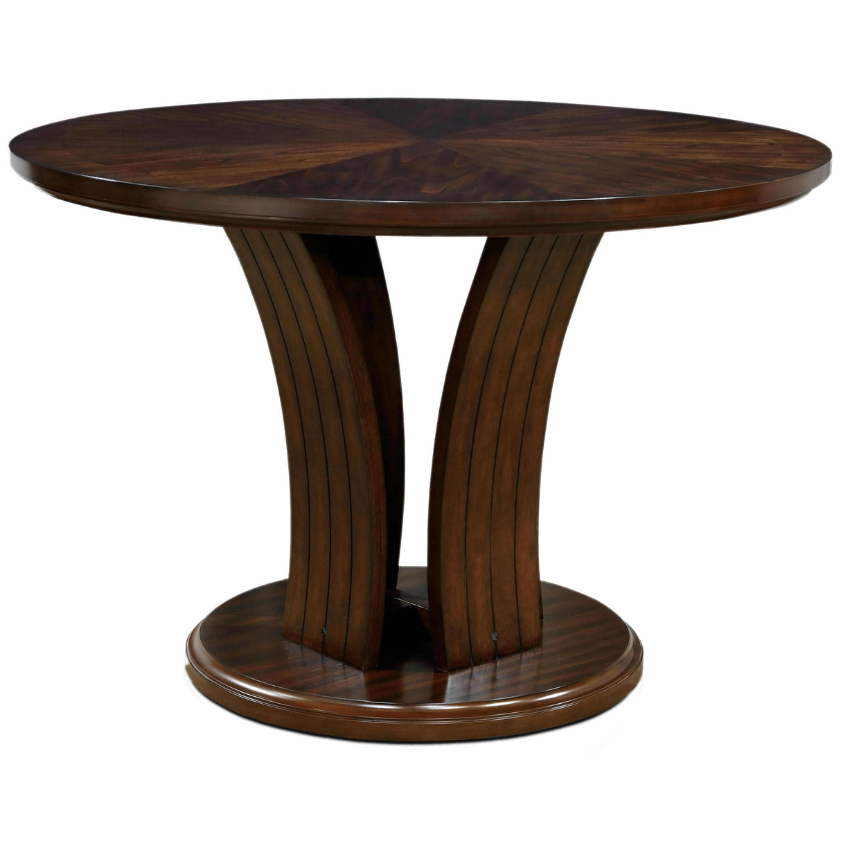 Furniture of America Round Montreal II Dining Table with Pedestal Base CM3711RPT-TABLE IMAGE 1